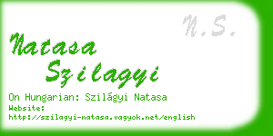 natasa szilagyi business card